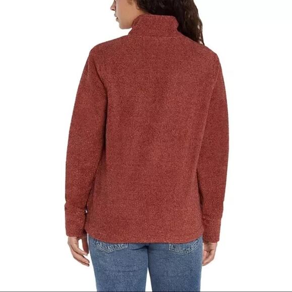 EDDIE BAUER women’s size XL rust color fleece pullover with pockets relaxed fit - Picture 5 of 15